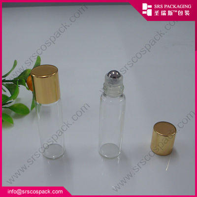 kupować 1/6 oz 5ml mini rolka na butelkę szklanej do oleju eterycznego metalowej rolki piłki zapachy produkcja online