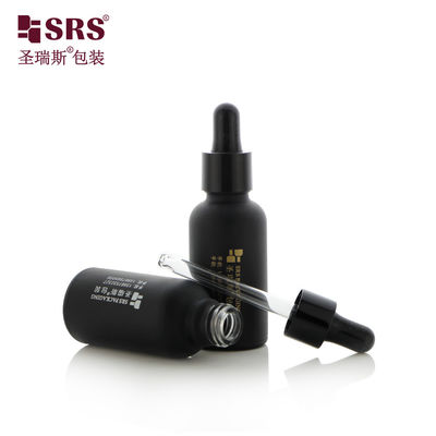 kupować D001-50ml Niestandardowa etykieta Pustka butelka kropliczkowa Czarny maty powłoka Design dla pielęgnacji osobistej Produkty pielęgnacyjne z złotym logo usługi pieczętowania folii gorącej produkcja online