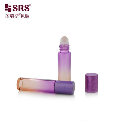 kupować BLPM-10ml Cute Purple Glass Roller Flasks Cylindrical Round 21MM Diameter Vial With Aluminum Cap For Perfume Oils (Słodkie fiolki z fiolką o średnicy 21 mm z aluminium) produkcja online
