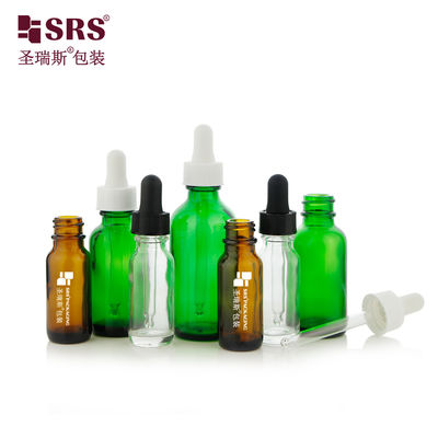 kupować Hot Selling 15ml 30ml 60ml Green Amber Transparent Glass Dropper Bottle produkcja online