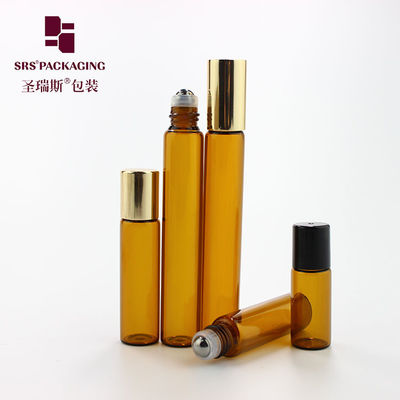 kupować Pusty szklany buteleczek z perfumy bursztynowej 3ml 5ml 10ml z metalową kulą rolkową produkcja online