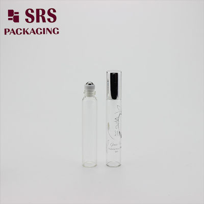 SRS pusty 8 ml, przejrzysty, szklany zwój na butelce z aluminiową pokrywą