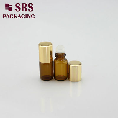 SRS pusty 2 ml bursztynowy mini szklankowy rolnik perfum na butelce z aluminiową pokrywą