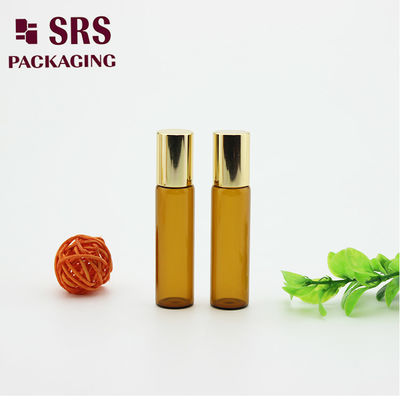 SRS 5 ml koloru bursztynowego szklanego rolka perfum na butelce z aluminiową pokrywą