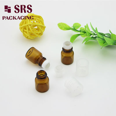 SRS pusty 1 ml bursztynowy rolnik szklany na butelce z perfumami z przejrzystą plastikową pokrywą