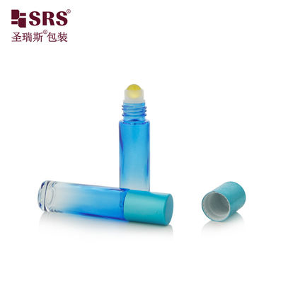 BLPM-10ml Gradient Sky Blue Industrial Glass Perfume Roller For Personal Care Używany do pakowania esencji do pielęgnacji skóry