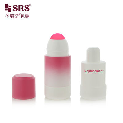 RPPE(P) -75ml Pusty okrągły wiertek typu skrzypcowy Gradient różowy kolorowy rolka na butelce dla żelu uspokajającego z różową plastikową kulą