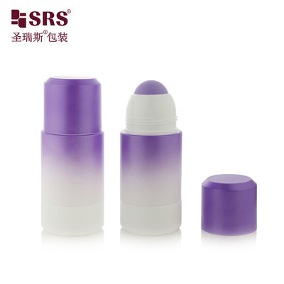 RPPE ((P) -75ML sprzedaż bezpośrednia w fabryce Puste Perfumy Marki Biały Fioletowy Gradient Nawożalny Roll Na Butelce Z Logo Drukowanie z fioletową dziurą rolką