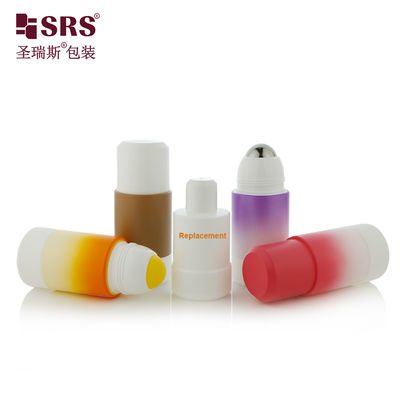 PP PCR Plastic Refillable Roll On Perfume Bottle 50ml 75ml Eco Friendly Cylinder Round Design do pielęgnacji osobistej