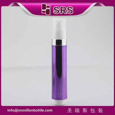 SRS 10 ml plastikowego pustego serum do oczu koloru fioletowego bez powietrza na butelce