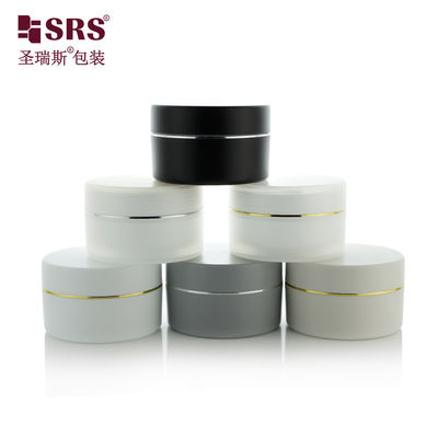 SRSJK-100g Kosmetyki Stosowania 100g PP PCR recykling czarno szary mężczyźni opakowania do pielęgnacji twarzy Plastic Jar set z pokrywą do kremu do brody