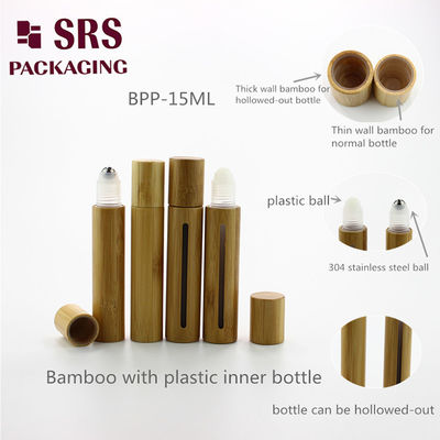 SRS Puste kosmetyczne prawdziwe bambusowe plastikowe rolki na butelce 5ml 8ml 10ml 15ml