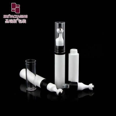 A0031-10ML Biały rolnik z bezprzewodową głowicą pompową Głowica rolkowa ze stali nierdzewnej Biała butelka z serum do oczu Opakowanie kosmetyczne
